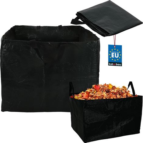 KOTARBAU® Sac Dechets Verts 120 L - Sac Jardin en Tissu PP Sac Jardin Dechets Verts - Sac Végétaux Pliable - Poignées de Transport - Autoportant - Vert Foncé (1/5)