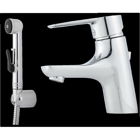 Mora CERA B5 Mitigeur monocommande pour lavabo Sanette avec douchette à main, garniture de vidage chrome (1/2)
