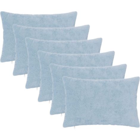 Housse de coussin 6 pc HEERLEN Bleu clair 40 x 60 cm