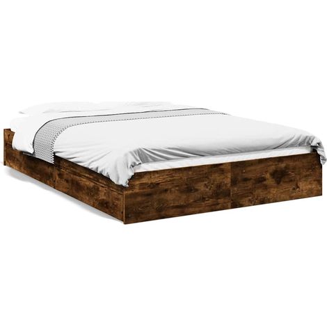 Maison Exclusive - Giroletto con Cassetti Rovere Fumo 160x200 cm Legno Multistrato (1/5)