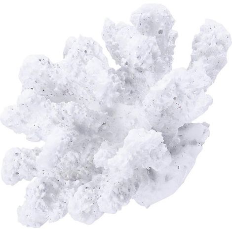 Ornement de corail artificiel en résine simulée, réaliste et exquis, décoration d'aquarium méditerranéenne (blanc) (1/4)