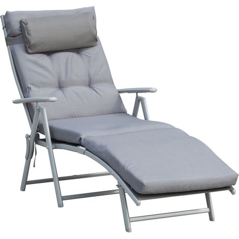 Transat pliable inclinable STEPHANIE gris (1/5)