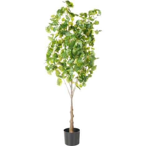 Pianta artificiale in vaso Albero decorativo finto 150 cm verde Ginkgo Tree