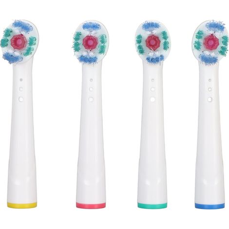 Lot de 4 têtes de brosse à dents électriques rechargeables, recharges compatibles avec la plupart des manches Oral-B Braun (1/5)