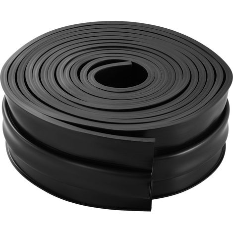 Seuil bas de porte garage kit joint U et O PVC universel 6.1m avec bande adhesive seuil etanche noir (1/5)