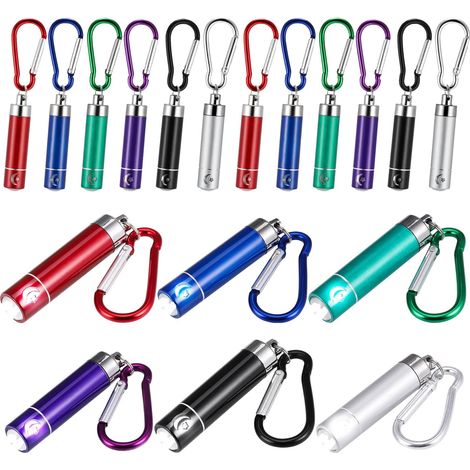 18 Pièces Mini Lampe de Poche, Mini Lampe Torche avec Lanière, Petite Lampe Torche Enfant Colorée pour le Camping, la Randonnée [Classe énergétique A] (1/5)