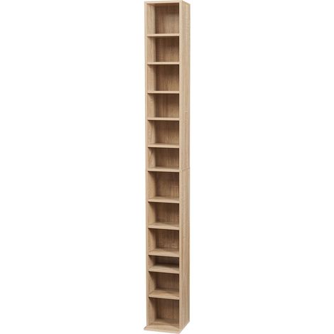 Scaffale dal design senza tempo per soggiorno/camera da letto porta CD 175 x 20 x 20 cm effetto rovere Sonoma 030011169