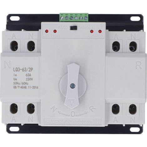 Automatischer Umschalter AC 230 V 63 A 2P, Dual-Power-Umschalter für elektrische Geräte (1/5)
