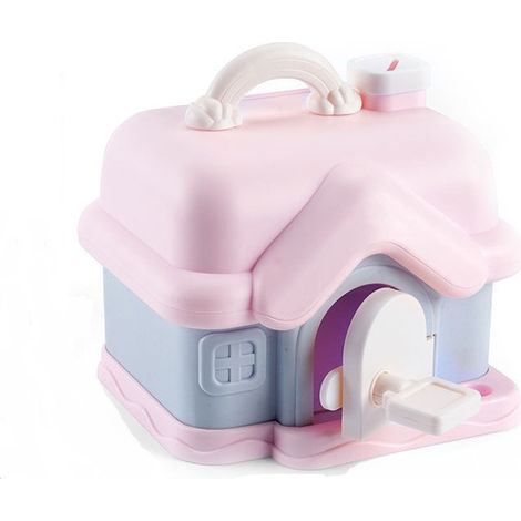 maison tirelire dessin animé pour enfants petite maison tirelire jouet(rose) (1/5)