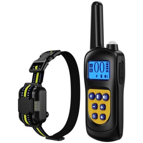 QORVA-Collier De Dressage pour Chien Rechargeable - Collier Anti Aboiement - 3 Modes Choc Électrique/Vibration/Son - Télécommande 500M, Réglable pour Petit/Moyen/Gros Chien, Étanche IPX7