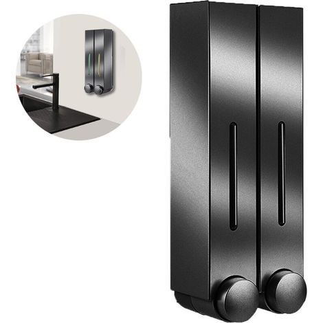 Distributeur Et Organisateur De Pompe De Douche Mural 2/3 Chambres - Contient Du Shampooing, Du Savon, Du Revitalisant, Du Gel Douche, De La Lotion - Chambres Claires, Bouton-Poussoir - Chaque Chambre (1/5)