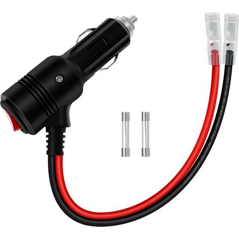 Zigarettenanzünder-Adapterschalter 12V/24V, 0,5m Kabel für Motorrad, Auto, Boot (1/5)