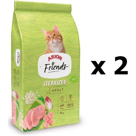 ARON FIMS CAT Feed Strilise pour chats striliss ou tendance en surpoids, 18 kg (paquet pargnant 2 x 9 kg)