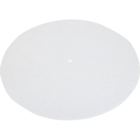 Tapis de plateau de platine vinyle 12" anti-vibrations audiophile (blanc) (1/5)