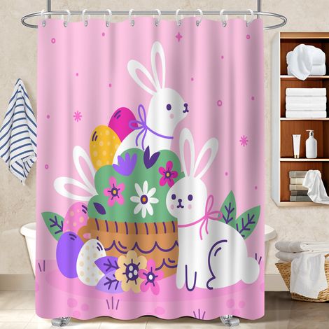 Rideau de douche imperméable en polyester 180x180 imprimé bâche de douche pour baignoire d’angle (1/5)
