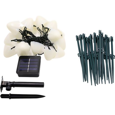 Guirlande lumineuse solaire d'extérieur en forme de champignon, 20 LED, 8 lampes solaires LED Modi Glow en forme de champignon, étanches, pour jardin, pelouse, balcon, terrasse, décoration de Pâques - (1/5)