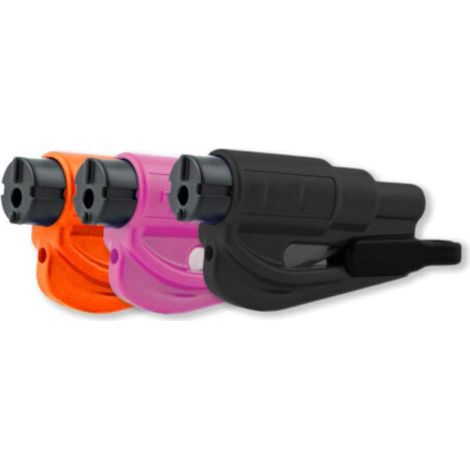 Marteau De Sécurité - Coupe-Ceinture Et Brise-Vitre - Pour Voiture D'Urgence - 2 En 1 - Noir Rose Orange (1/4)