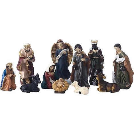 Christmas Nativité Scene Figurine Set Sainte Famille Nativité Scene Christmas Décoration 11 pcs, polyvalent et pratique (1/5)