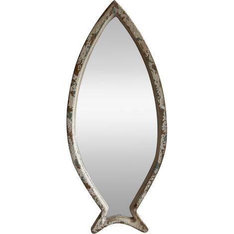 Specchio decorativo per pesci in legno e vetro per la decorazione domestica