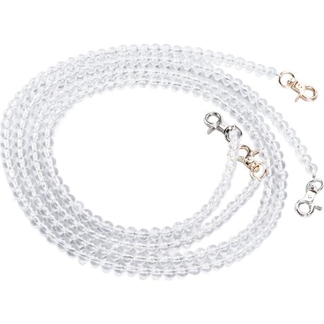 Rideau à rainure droite transparent brillant en acrylique à faire soi-même avec décoration perlée (8 mm) - Accessoires de mariage (1,2 m) (1/5)