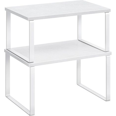 Lot de 2 étagères de cuisine extensibles – Support rangement épices métal et bois (1/5)
