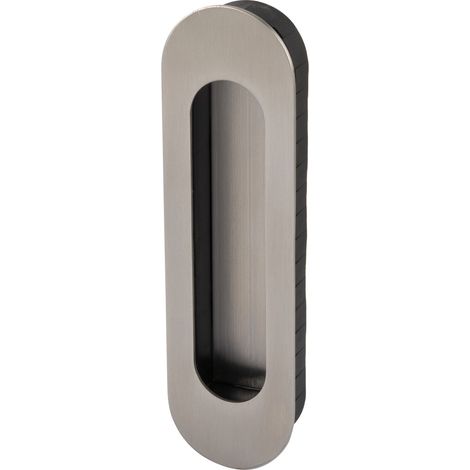Marchesi Schiebetürmuschel oval 155 x 45 x 2 mm Edelstahl matt  Einlassmaß 150 x 40 x 19 mm