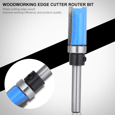 Fraise à bois à queue de 6,35 mm (1/4 po) pour défonceuse, machine à sculpter et à découper le bois, 6,35 x 12,7 x 63,8 mm (1/4 x 1/2 x 25 po), bleu foncé (1/5)
