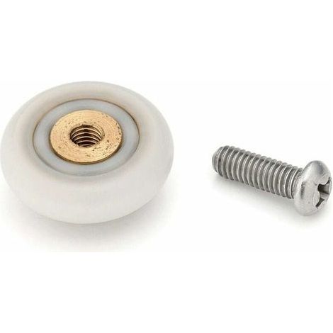 Lot de 4 roulettes de rechange pour porte de douche - 19 mm - Avec vis M4 - Diamètre : 19 mm