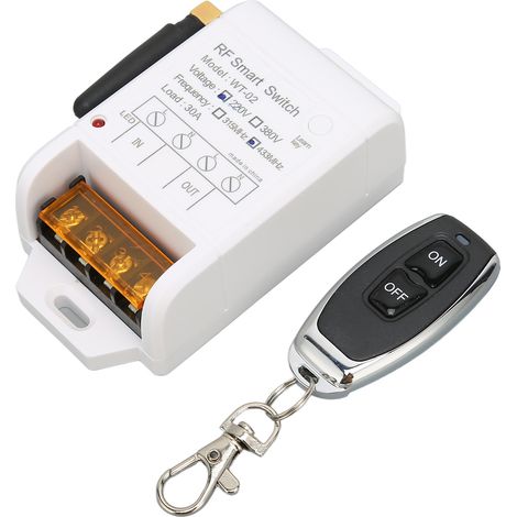 Relais sans fil RF 433 MHz 30 A, émetteur-récepteur pour éclairage LED et portes de garage 2200 V
