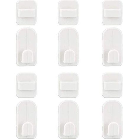 Lot de 6 paires de supports adhésifs pour télécommandes, crochets pour télécommandes, supports muraux, support de rangement blanc pour télécommandes de télévision, adapté aux téléviseurs et aux climat (1/5)