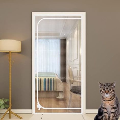 Zanzariera per gatti, porta in rete rinforzata per cani, rete traspirante e antigraffio, con cerniera, 100220 cm (1/4)
