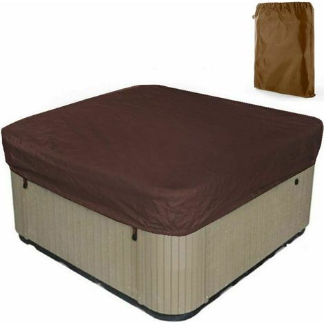 VURAHOME -207 207 30 cm marron carré imperméable couverture de baignoire jardin jardin anti-poussière anti-pluie couverture de baignoire (1/5)