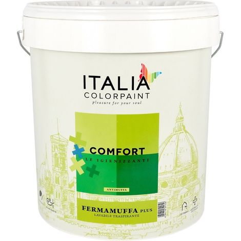 Idropittura antimuffa lavabile fermamuffa plus traspirante bianco litri 13 (1/4)