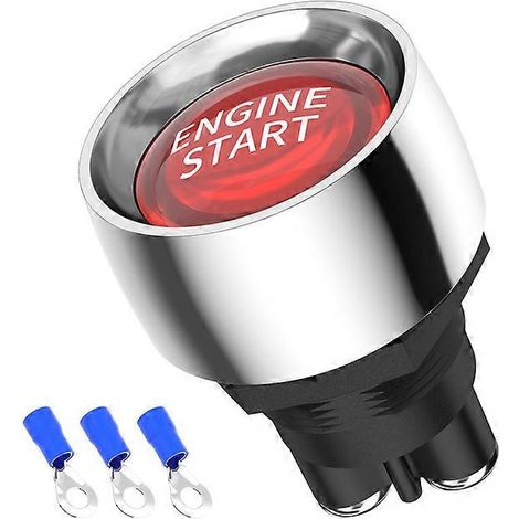 Interrupteur de démarrage moteur 12 V 50 A à 3 broches SPST momentané, bouton-poussoir marche/arrêt sans clé pour voitures, bateaux et camping-cars. (1/5)