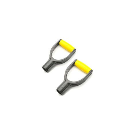Manches de pelle pour bêches de jardin, râteaux, 2 pièces, jaune-noir (1/4)