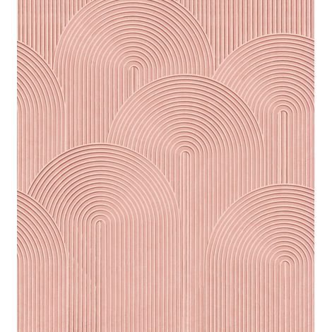papier peint panoramique graphique 3D rose - Origin Wallcoverings (1/4)