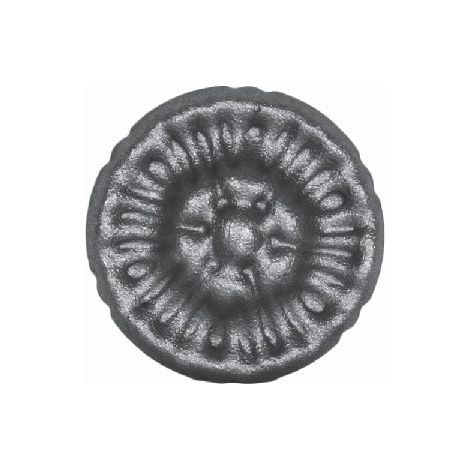Rosace avec détail floral - Diamètre 90mm épaisseur 12mm - Fer forgé - À souder - DECO FER FORGE