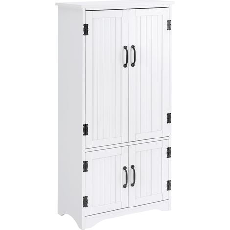 Buffet de cuisine moderne, armoire de rangement avec 2 portes et 3 tablettes, meuble multi-compartiments 60x30x123 cm blanc (1/5)