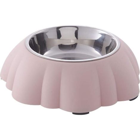 Gamelle en acier inoxydable en forme de citrouille pour chien et chat avec design anti-renversement pour nourriture et eau pour animaux de compagnie de petite taille 21,5 x 6,5 cm (rose)-Ensoleillé