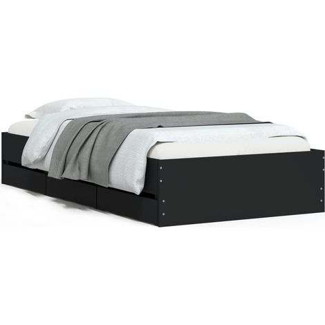 Maison Exclusive - Cama con cajones madera de ingeniería negro 10