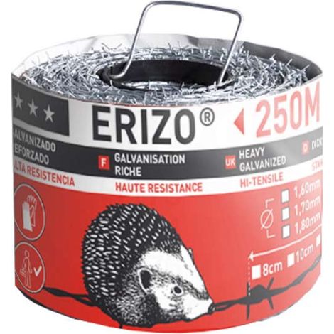 Barbelé Erizo Motto Galva Riche Haute Protection Galvanisée 250m - Mrt - Moreda Riviere Trefilerias