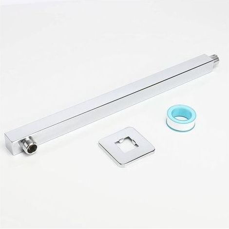 Bras de douche de 16 pouces, rallonge de pommeau de douche à effet pluie, en acier inoxydable épais pour pommeau de douche à effet pluie de salle de bain (1/5)