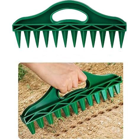Jardinière à 12 trous pour creuser le sol, jardinière manuelle de jardin, outil de plantation (1 peigne à dents) (1/5)