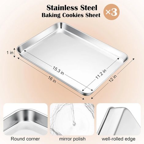 Plaques de cuisson en acier inoxydable pour grille lot de 2 (1/4)