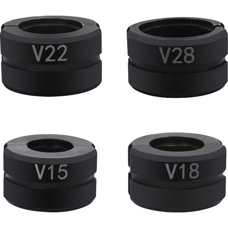 Mordazas para prensa de tubos, diseño en V, material de carburo duradero, color negro. (1/2)