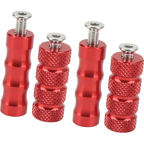 2 paires de repose-pieds de frein pour moto, finition CNC, plaqués, ajustement précis, pour boulons de fixation M6 (6 mm), rouge. (1/5)
