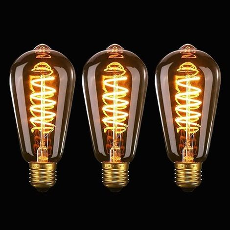 Ampoule E27 LED ST64 4W Spirale Flexible Courbé LED Filament E27 Ampoule Décorative Antique Blanc Chaud 2200K Café Maison Bars Restaurant (1/5)