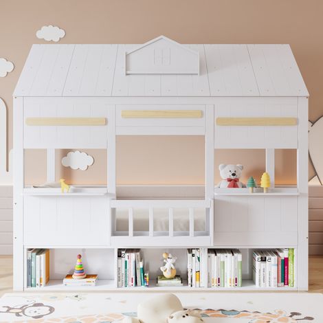letto posto letto 90x200 con libreria design casetta HAVRYA (1/5)