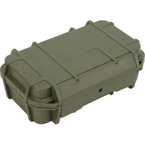 Boîte à outils ABS étanche robuste, valise de rangement pour équipement de camping et extérieur, couleur vert militaire, double étanchéité. (1/5)