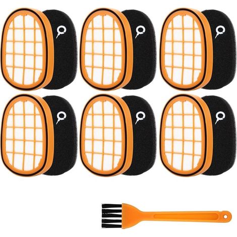 6 replacement filters for Philips SpeedPro Max Aqua vacuum cleaners, models FC6812/6814/6822/6823/6908. (1/5)